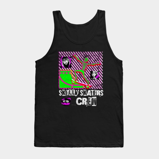 Neon Anime SKeleton Skater Skateboard Tank Top by Outrageous Flavors